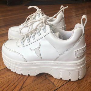 Windsor Smith Lux White Leather Platform Sneaker